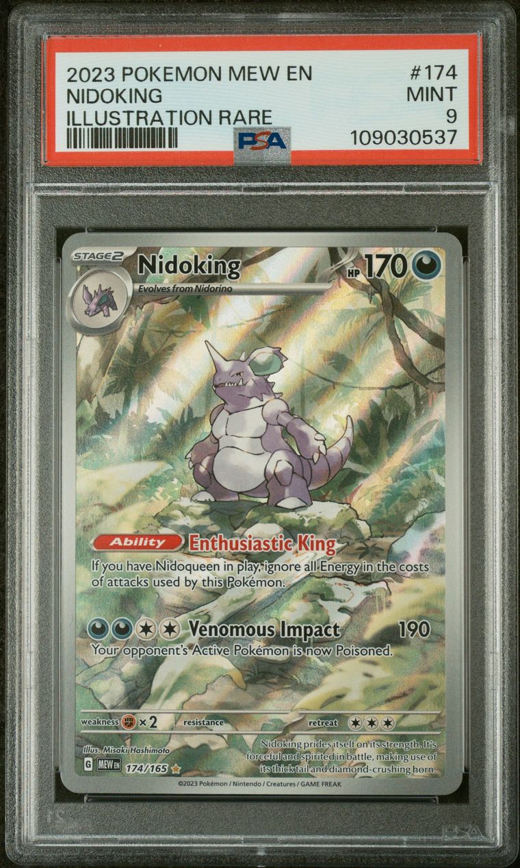 PSA 9 2023 Pokemon Mew En-151 174 Nidoking Illustration Rare, PSA 9