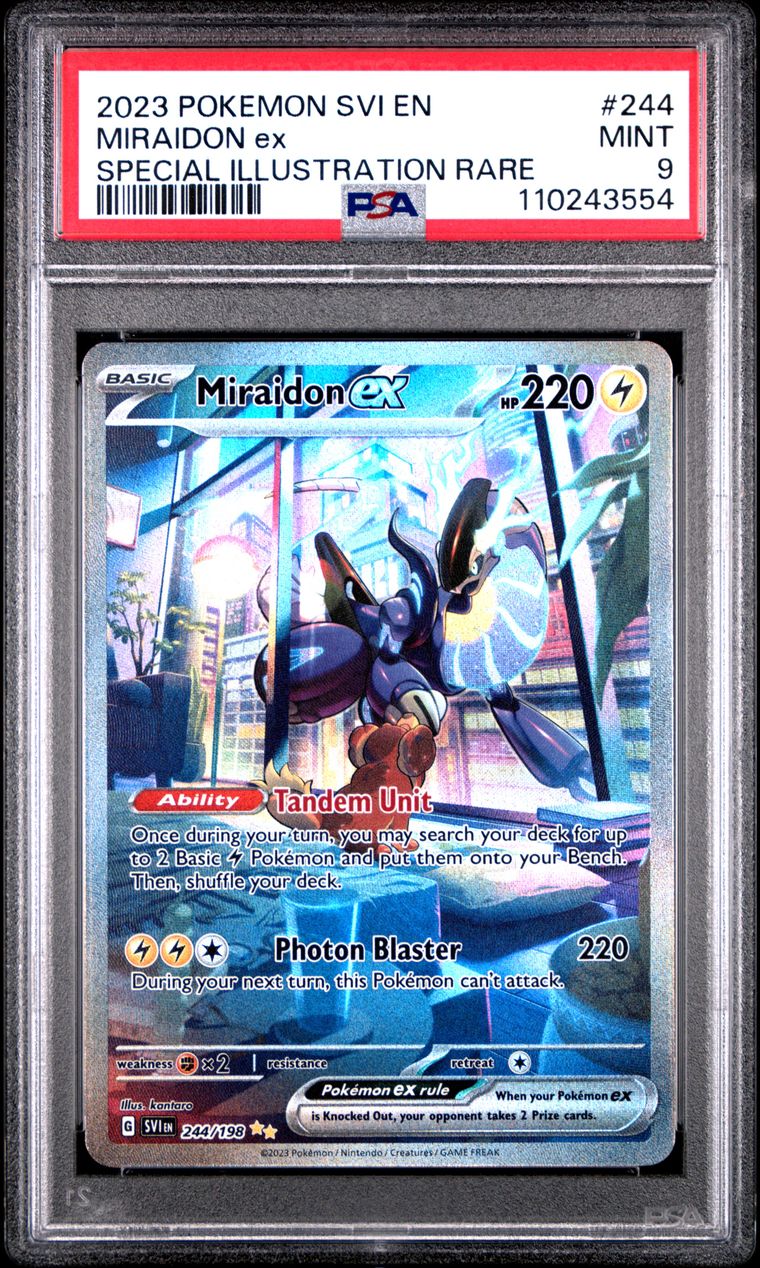 PSA 9 2023 Pokemon Svi En-Scarlet & Violet 244 Miraidon Ex Special Illustration Rare, PSA 9