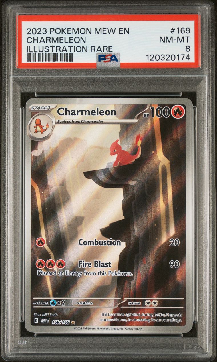 PSA 8 2023 Pokemon Mew En-151 169 Charmeleon Illustration Rare, PSA 8