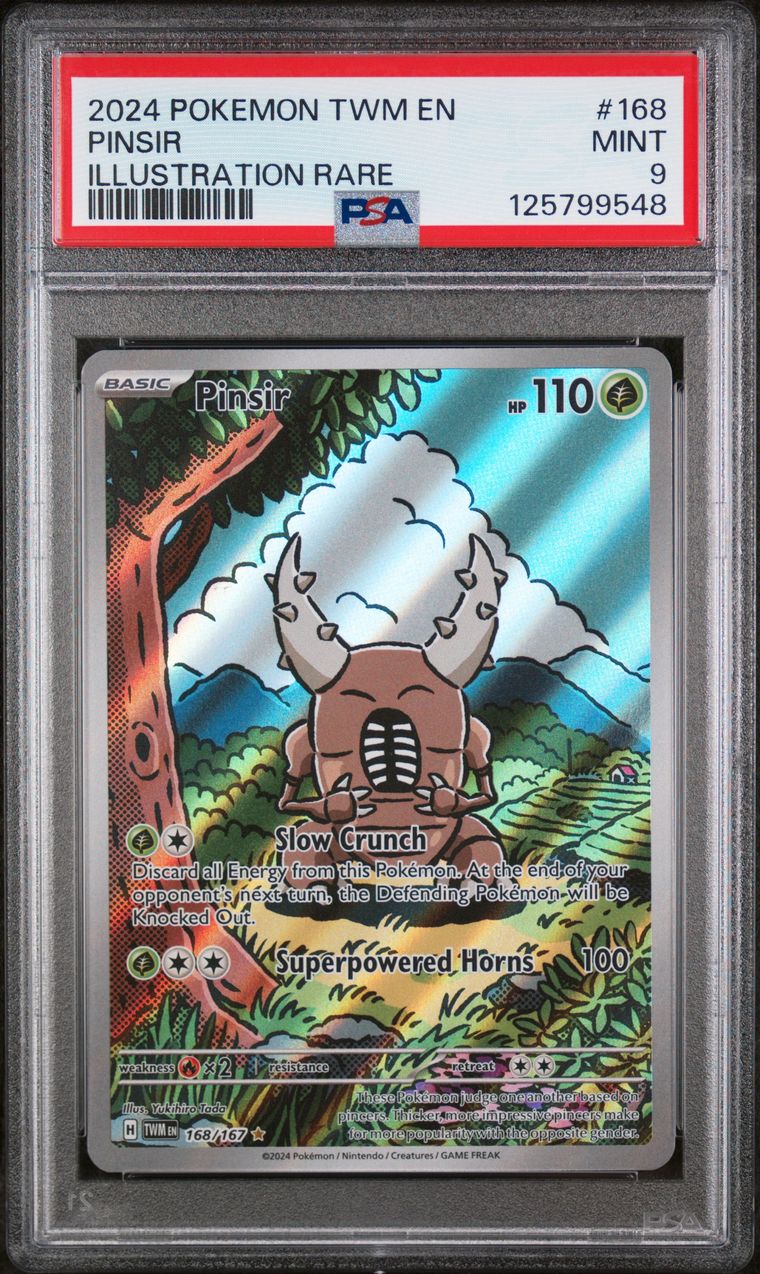 PSA 9 2024 Pokemon Twm En-Twilight Masquerade 168 Pinsir Illustration Rare, PSA 9
