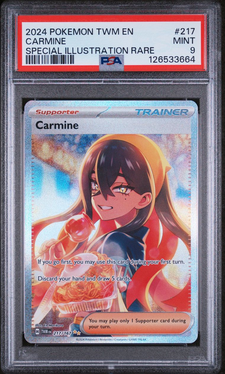 PSA 9 2024 Pokemon Twm En-Twilight Masquerade 217 Carmine Special Illustration Rare, PSA 9