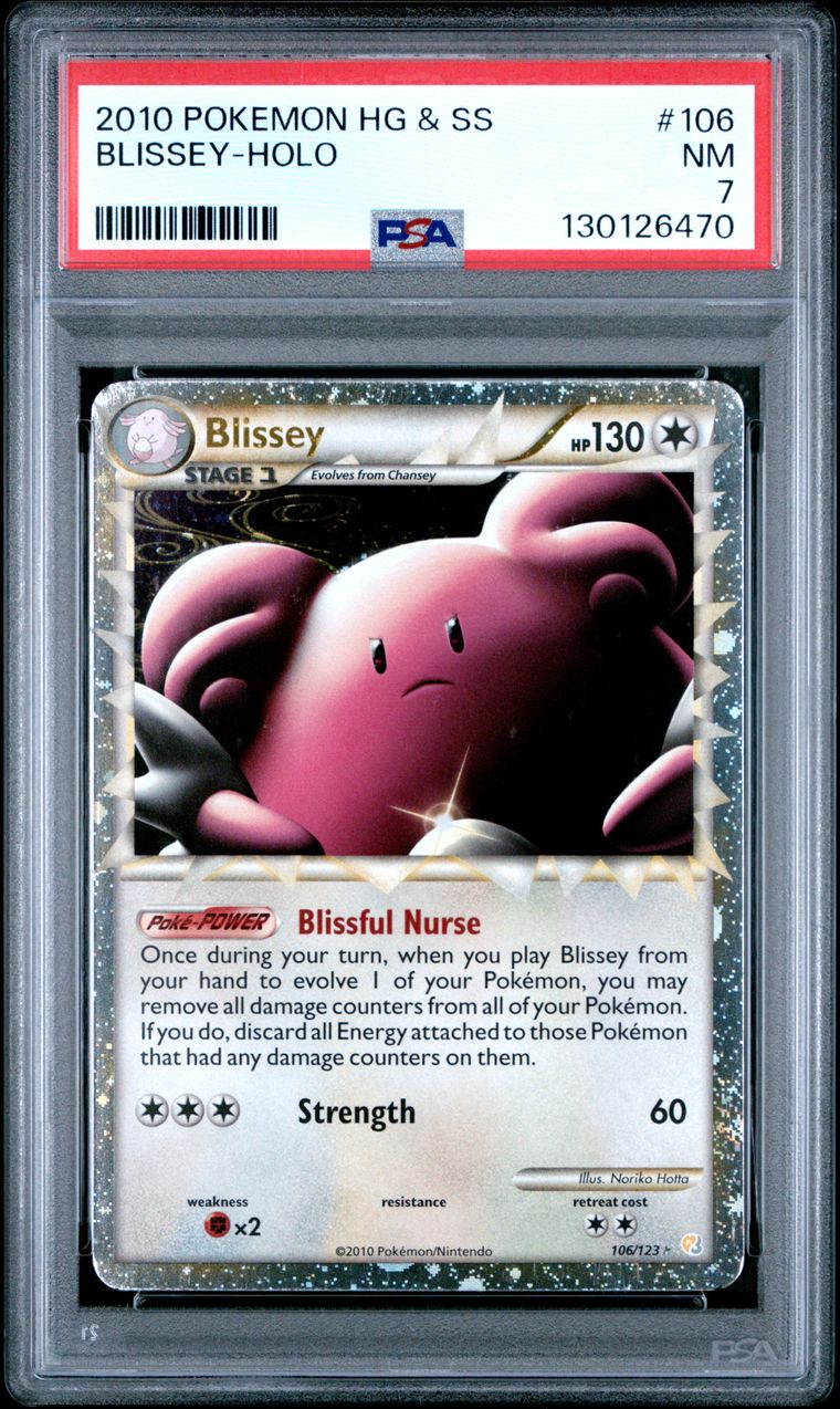 PSA 7 2010 Pokemon Heartgold & Soulsilver 106 Blissey-Holo, PSA 7