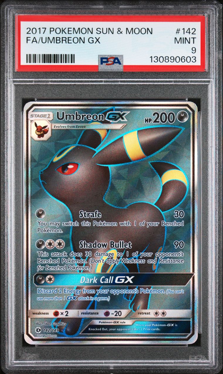 PSA 9 2017 Pokemon Sun & Moon 142 Full Art/umbreon Gx, PSA 9