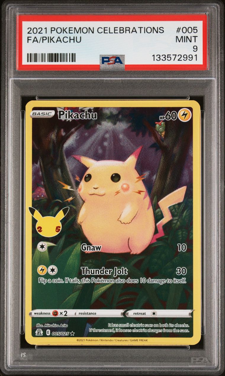 PSA 9 2021 Pokemon Celebrations 005 Full Art/pikachu, PSA 9