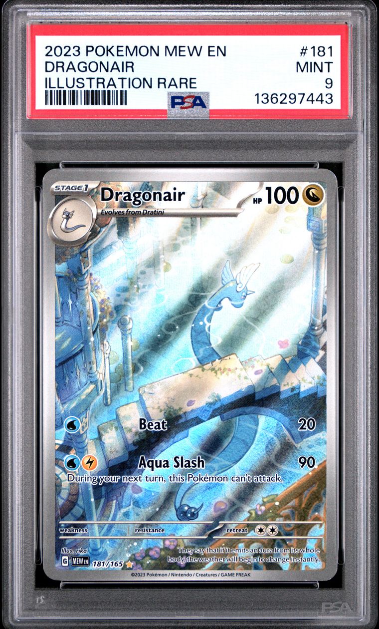 PSA 9 2023 Pokemon Mew En-151 181 Dragonair Illustration Rare, PSA 9