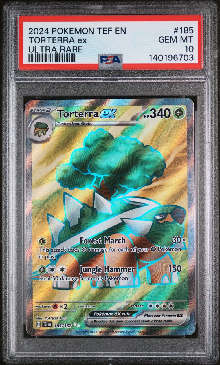 PSA 10 2024 Pokemon Tef En-Temporal Forces 185 Torterra Ex Ultra Rare, PSA 10