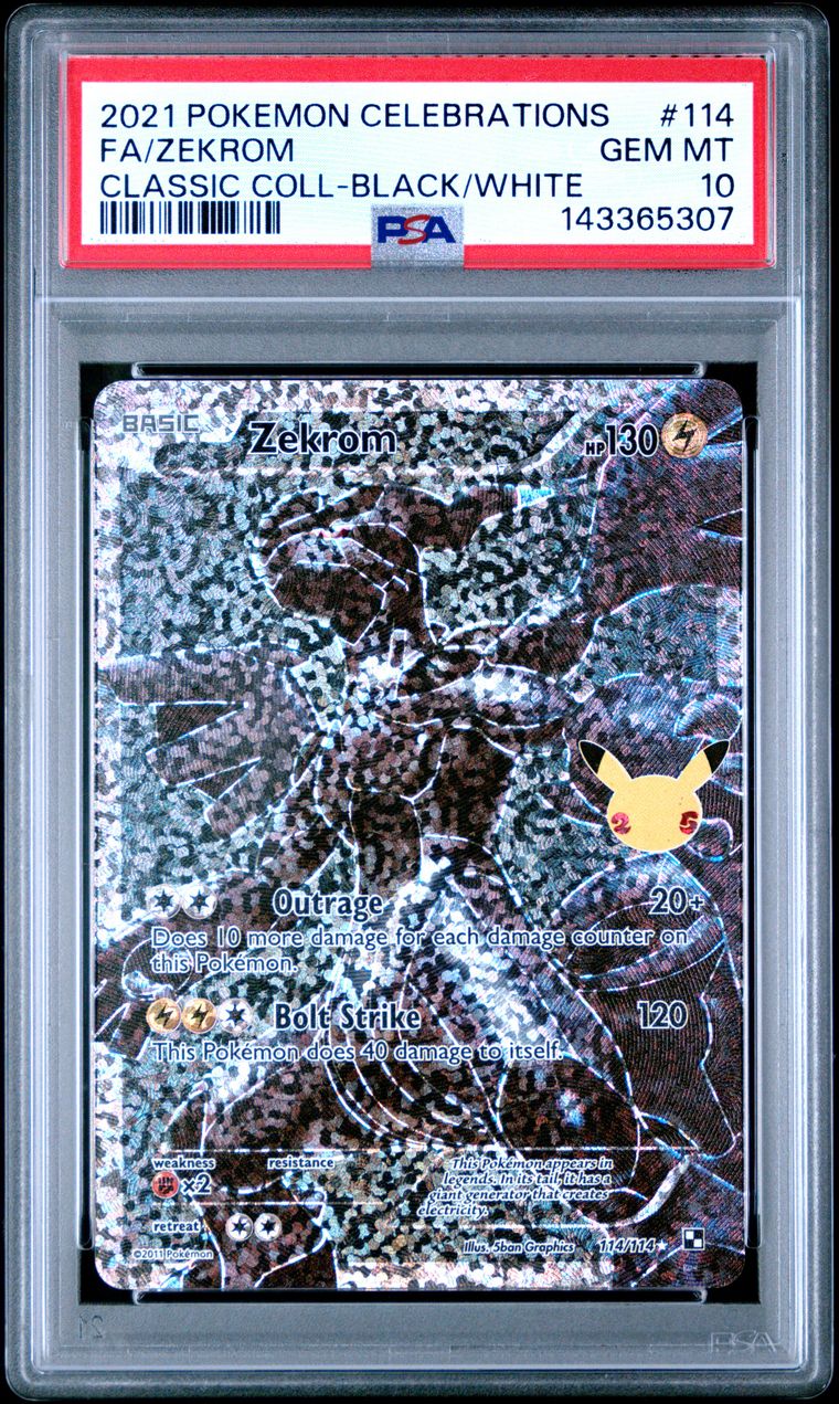 PSA 10 2021 Pokemon Celebrations Classic Collection 114 Full Art/zekrom, PSA 10