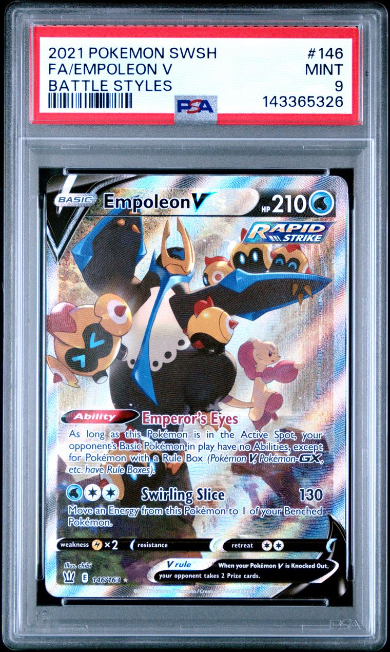 PSA 9 2021 Pokemon Sword & Shield Battle Styles 146 Full Art/empoleon V, PSA 9