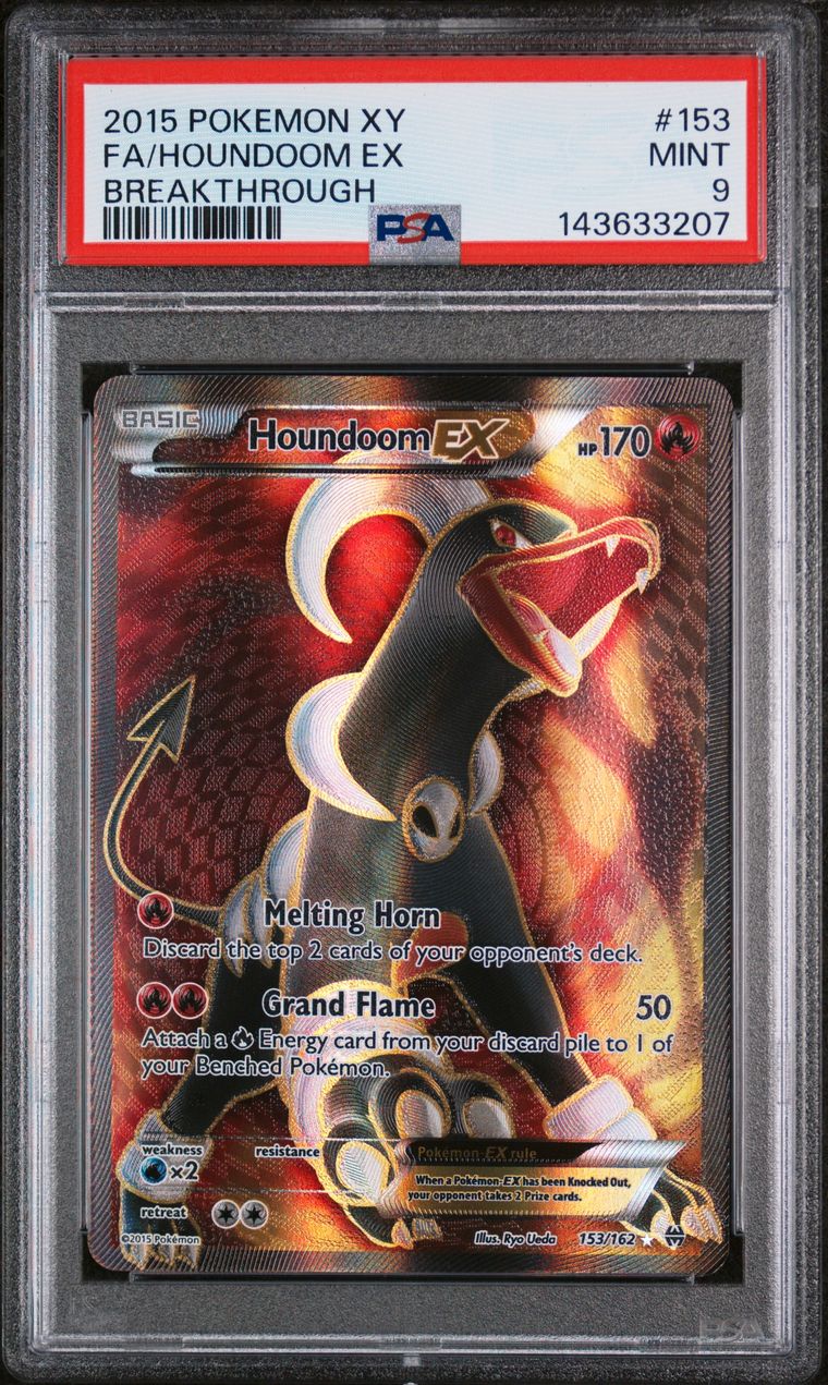 PSA 9 2015 Pokemon Xy Breakthrough 153 Full Art/houndoom Ex, PSA 9