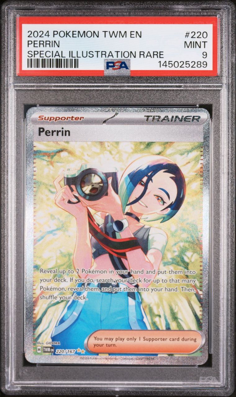 PSA 9 2024 Pokemon Twm En-Twilight Masquerade #220 Perrin Special Illustration Rare, PSA 9