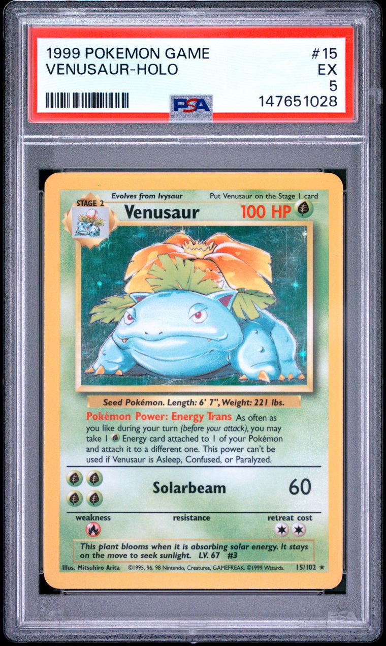 PSA 5 1999 Pokemon Game #15 Venusaur-Holo, PSA 5