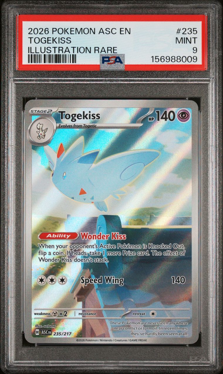 PSA 9 2026 Pokemon Asc En-Ascended Heroes #235 Togekiss Illustration Rare, PSA 9
