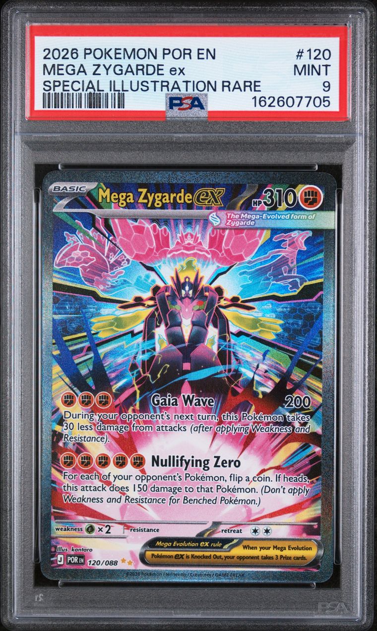 PSA 9 2026 Pokemon Por En-Perfect Order #120 Mega Zygarde Ex Special Illustration Rare, PSA 9