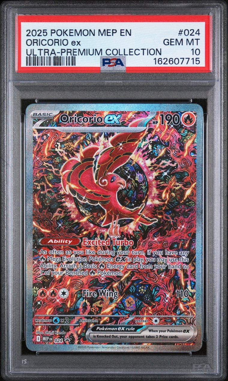 PSA 10 2025 Pokemon Mep En-Me Black Star Promo #024 Oricorio Ex Ultra-Premium Collection, PSA 10