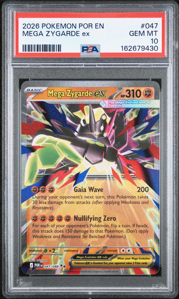PSA 10 2026 Pokemon Por En-Perfect Order #047 Mega Zygarde Ex, PSA 10