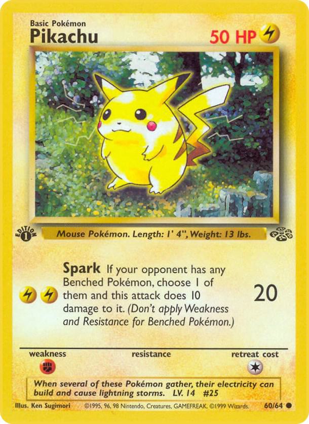 PSA 2 1999 Pokemon Jungle 60 Pikachu 1st Edition, PSA 2