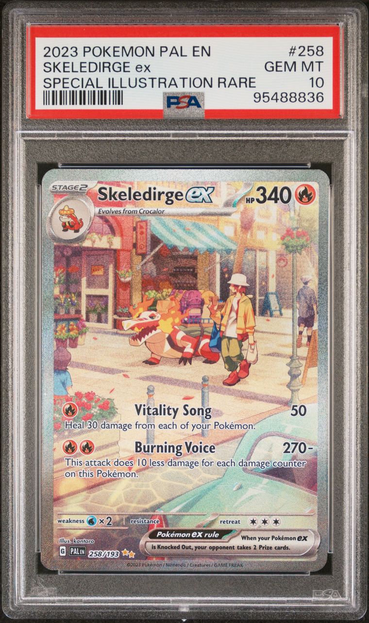 PSA 10 2023 Pokemon Pal En-Paldea Evolved 258 Skeledirge Ex Special Illustration Rare, PSA 10