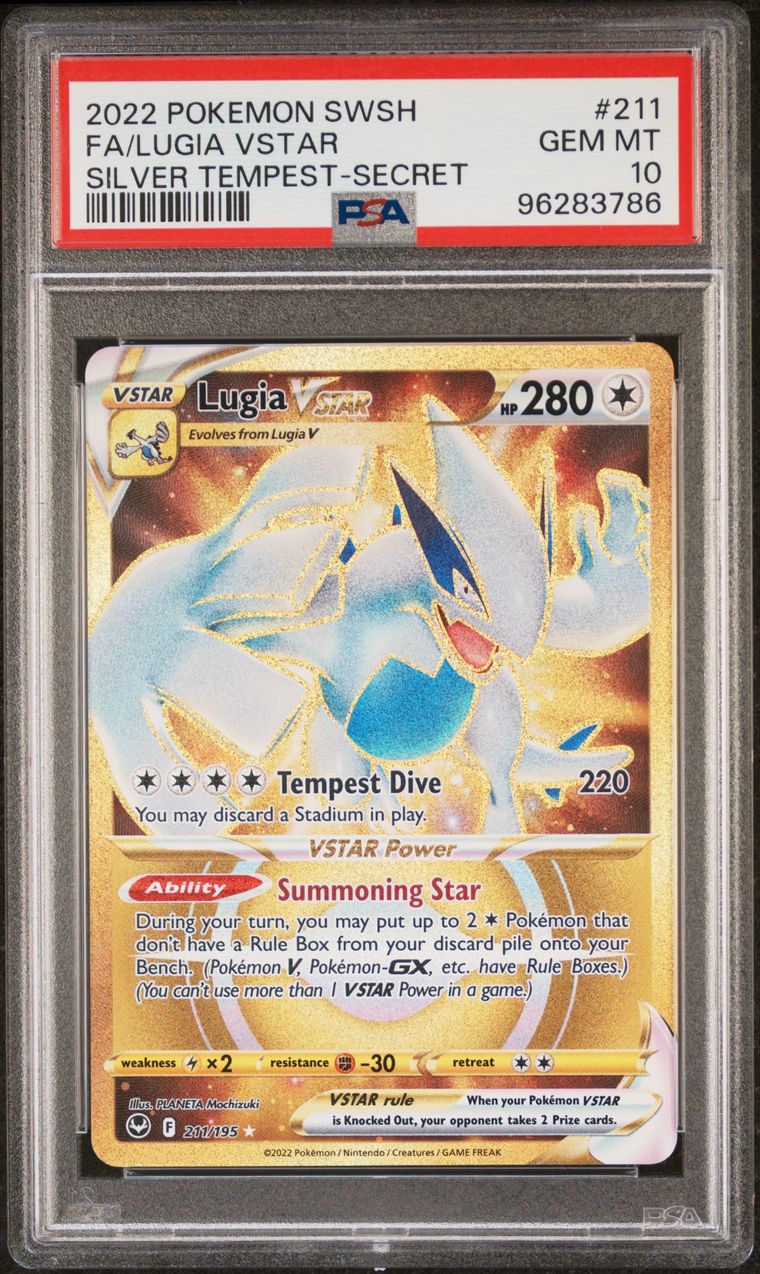 PSA 10 2022 Pokemon Sword & Shield Silver Tempest 211 Full Art/lugia Vstar Secret, PSA 10