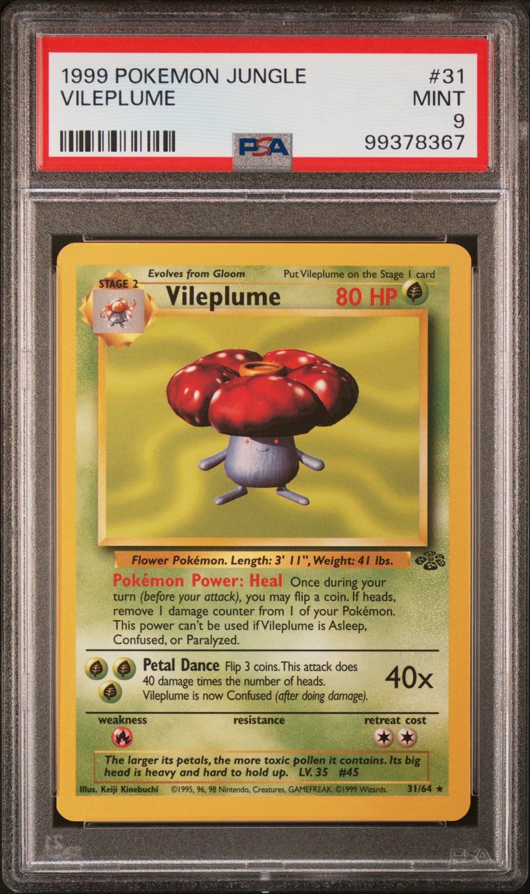 PSA 9 1999 Pokemon Jungle 31 Vileplume, PSA 9